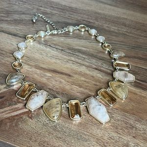 White House Black Market Amber Statement Necklace